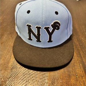 Ebbets Field Flannels New York Black Yankees Fitted Hat Negro League Sky Blue
